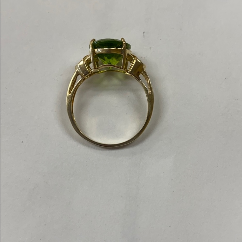 14K gold diamonds peridot ring - Picture 3 of 6